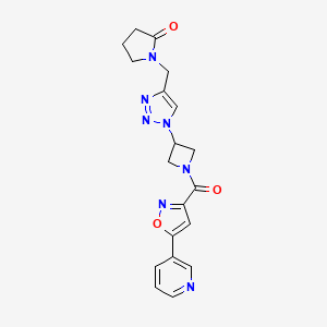 1-((1-(1-(5-(pyridin-3-yl)isoxazole-3-carbonyl)azetidin-3-yl)-1H-1,2,3-triazol-4-yl)methyl)pyrrolidin-2-one