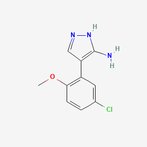 molecular formula C10H10ClN3O B2983845 4-(5-chloro-2-methoxyphenyl)-1H-pyrazol-5-amine CAS No. 93506-03-7