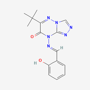 (E)-6-(tert-butyl)-8-((2-hydroxybenzylidene)amino)-[1,2,4]triazolo[4,3-b][1,2,4]triazin-7(8H)-one