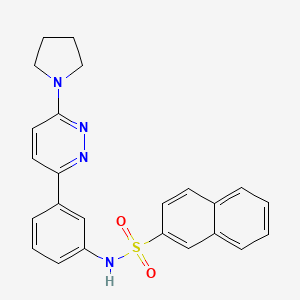N-(3-(6-(pyrrolidin-1-yl)pyridazin-3-yl)phenyl)naphthalene-2-sulfonamide