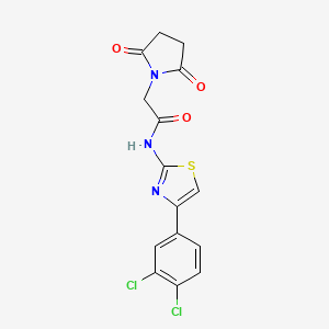 molecular formula C15H11Cl2N3O3S B2983861 N-(4-(3,4-二氯苯基)噻唑-2-基)-2-(2,5-二氧代吡咯烷-1-基)乙酰胺 CAS No. 476308-68-6