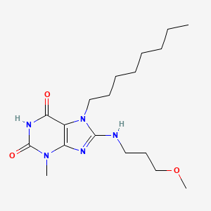 molecular formula C18H31N5O3 B2983867 8-(3-Methoxypropylamino)-3-methyl-7-octylpurine-2,6-dione CAS No. 920465-28-7