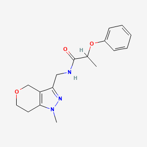molecular formula C17H21N3O3 B2983870 N-((1-methyl-1,4,6,7-tetrahydropyrano[4,3-c]pyrazol-3-yl)methyl)-2-phenoxypropanamide CAS No. 1797681-31-2