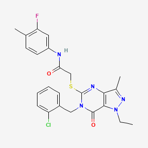 2-({6-[(2-chlorophenyl)methyl]-1-ethyl-3-methyl-7-oxo-1H,6H,7H-pyrazolo[4,3-d]pyrimidin-5-yl}sulfanyl)-N-(3-fluoro-4-methylphenyl)acetamide