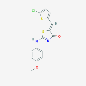 molecular formula C16H13ClN2O2S2 B298388 (5Z)-5-[(5-chlorothiophen-2-yl)methylidene]-2-(4-ethoxyanilino)-1,3-thiazol-4-one 