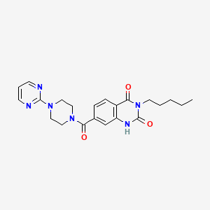 molecular formula C22H26N6O3 B2983888 3-戊基-7-(4-(嘧啶-2-基)哌嗪-1-羰基)喹唑啉-2,4(1H,3H)-二酮 CAS No. 2034455-29-1