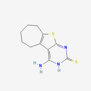 4-Amino-5,6,7,8,9-pentahydrocyclohepta[1,2-d]pyrimidino[4,5-b]thiophene-2-thio l