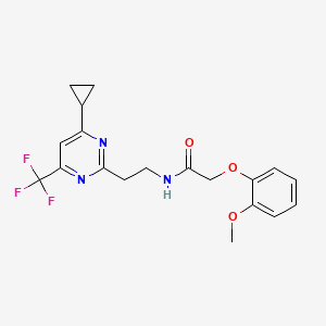 N-(2-(4-cyclopropyl-6-(trifluoromethyl)pyrimidin-2-yl)ethyl)-2-(2-methoxyphenoxy)acetamide