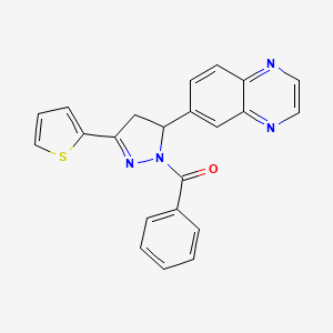 6-[1-benzoyl-3-(thiophen-2-yl)-4,5-dihydro-1H-pyrazol-5-yl]quinoxaline