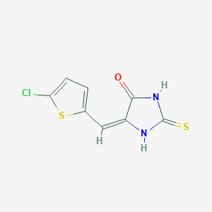 molecular formula C8H5ClN2OS2 B298390 5-[(5-Chloro-2-thienyl)methylene]-2-thioxo-4-imidazolidinone 