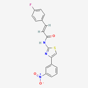 molecular formula C18H12FN3O3S B2983900 (E)-3-(4-氟苯基)-N-(4-(3-硝基苯基)噻唑-2-基)丙烯酰胺 CAS No. 327094-30-4