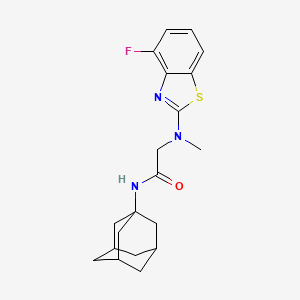 molecular formula C20H24FN3OS B2983901 N-((3s,5s,7s)-金刚烷-1-基)-2-((4-氟苯并[d]噻唑-2-基)(甲基)氨基)乙酰胺 CAS No. 1351648-60-6