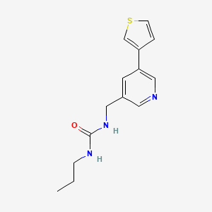 molecular formula C14H17N3OS B2983906 1-丙基-3-((5-(噻吩-3-基)吡啶-3-基)甲基)脲 CAS No. 1798674-44-8