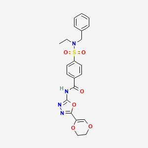 4-(N-benzyl-N-ethylsulfamoyl)-N-(5-(5,6-dihydro-1,4-dioxin-2-yl)-1,3,4-oxadiazol-2-yl)benzamide