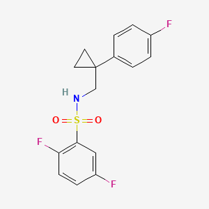 molecular formula C16H14F3NO2S B2983910 2,5-difluoro-N-((1-(4-fluorophenyl)cyclopropyl)methyl)benzenesulfonamide CAS No. 1049432-17-8