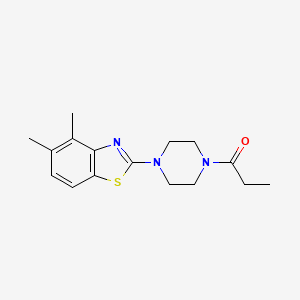 molecular formula C16H21N3OS B2983913 1-(4-(4,5-二甲基苯并[d]噻唑-2-基)哌嗪-1-基)丙酮 CAS No. 886914-52-9