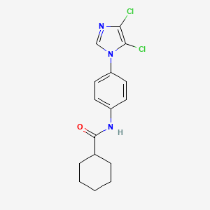 molecular formula C16H17Cl2N3O B2983914 N-[4-(4,5-dichloroimidazol-1-yl)phenyl]cyclohexanecarboxamide CAS No. 680212-02-6