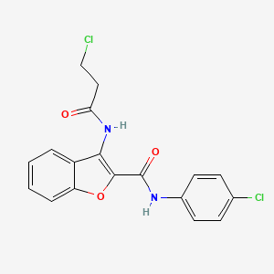 N-(4-chlorophenyl)-3-(3-chloropropanamido)benzofuran-2-carboxamide