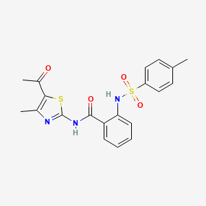 molecular formula C20H19N3O4S2 B2983924 N-(5-acetyl-4-methyl-1,3-thiazol-2-yl)-2-(4-methylbenzenesulfonamido)benzamide CAS No. 325720-24-9