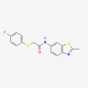 molecular formula C16H13FN2OS2 B2983939 2-((4-fluorophenyl)thio)-N-(2-methylbenzo[d]thiazol-6-yl)acetamide CAS No. 898439-07-1
