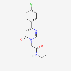 molecular formula C15H16ClN3O2 B2983943 2-(4-(4-氯苯基)-6-氧代嘧啶-1(6H)-基)-N-异丙基乙酰胺 CAS No. 1210763-93-1