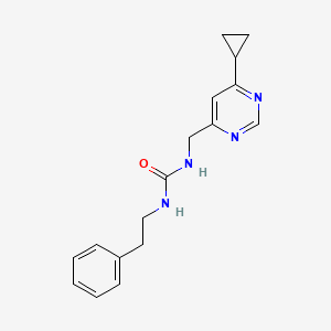 molecular formula C17H20N4O B2983947 1-((6-环丙基嘧啶-4-基)甲基)-3-苯乙基脲 CAS No. 2176202-24-5