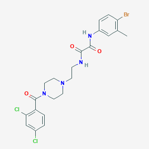 molecular formula C22H23BrCl2N4O3 B298396 N~1~-(4-bromo-3-methylphenyl)-N~2~-{2-[4-(2,4-dichlorobenzoyl)-1-piperazinyl]ethyl}ethanediamide 