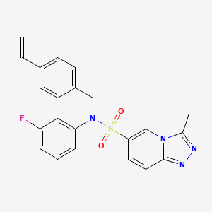 molecular formula C22H19FN4O2S B2983961 N-(3-fluorophenyl)-3-methyl-N-(4-vinylbenzyl)[1,2,4]triazolo[4,3-a]pyridine-6-sulfonamide CAS No. 1251577-51-1