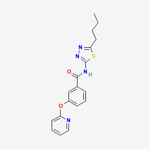 molecular formula C18H18N4O2S B2983965 N-(5-丁基-1,3,4-噻二唑-2-基)-3-(吡啶-2-氧基)苯甲酰胺 CAS No. 1797320-31-0