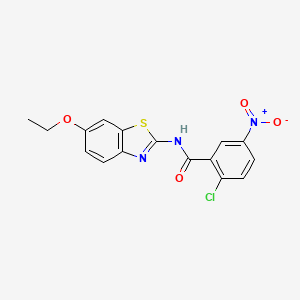 molecular formula C16H12ClN3O4S B2983980 2-chloro-N-(6-ethoxy-1,3-benzothiazol-2-yl)-5-nitrobenzamide CAS No. 300712-65-6