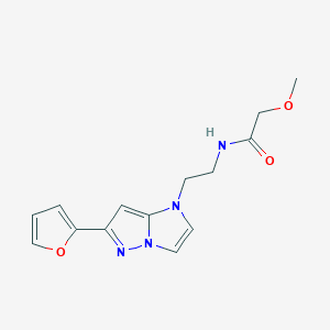 molecular formula C14H16N4O3 B2983984 N-(2-(6-(furan-2-yl)-1H-imidazo[1,2-b]pyrazol-1-yl)ethyl)-2-methoxyacetamide CAS No. 1798676-76-2