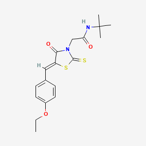 N-tert-butyl-2-[(5Z)-5-[(4-ethoxyphenyl)methylidene]-4-oxo-2-sulfanylidene-1,3-thiazolidin-3-yl]acetamide