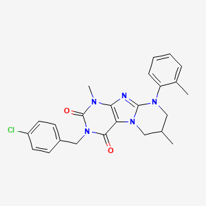 3-[(4-chlorophenyl)methyl]-1,7-dimethyl-9-(2-methylphenyl)-7,8-dihydro-6H-purino[7,8-a]pyrimidine-2,4-dione