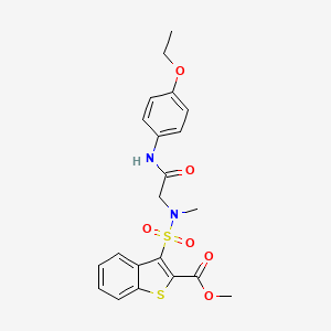 molecular formula C21H22N2O6S2 B2983993 3-[{2-[(4-乙氧苯基)氨基]-2-氧代乙基}(甲基)磺酰氨基]-1-苯并噻吩-2-羧酸甲酯 CAS No. 946369-02-4