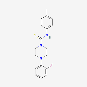 molecular formula C18H20FN3S B2984000 (4-(2-Fluorophenyl)piperazinyl)((4-methylphenyl)amino)methane-1-thione CAS No. 460993-12-8
