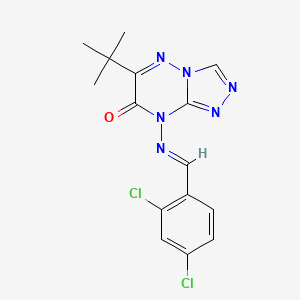 molecular formula C15H14Cl2N6O B2984009 (E)-6-(tert-butyl)-8-((2,4-dichlorobenzylidene)amino)-[1,2,4]triazolo[4,3-b][1,2,4]triazin-7(8H)-one CAS No. 539805-73-7