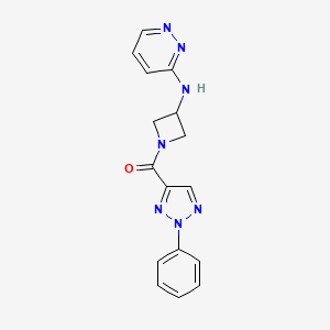 molecular formula C16H15N7O B2984012 N-[1-(2-phenyl-2H-1,2,3-triazole-4-carbonyl)azetidin-3-yl]pyridazin-3-amine CAS No. 2097917-94-5
