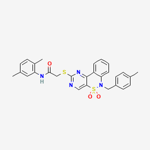 N-(2,5-dimethylphenyl)-2-((6-(4-methylbenzyl)-5,5-dioxido-6H-benzo[c]pyrimido[4,5-e][1,2]thiazin-2-yl)thio)acetamide