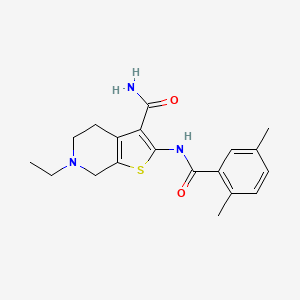molecular formula C19H23N3O2S B2984017 2-(2,5-Dimethylbenzamido)-6-ethyl-4,5,6,7-tetrahydrothieno[2,3-c]pyridine-3-carboxamide CAS No. 887205-91-6