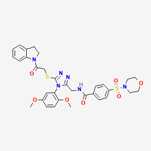 N-((4-(2,5-dimethoxyphenyl)-5-((2-(indolin-1-yl)-2-oxoethyl)thio)-4H-1,2,4-triazol-3-yl)methyl)-4-(morpholinosulfonyl)benzamide