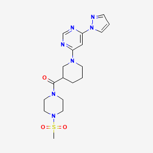 (1-(6-(1H-pyrazol-1-yl)pyrimidin-4-yl)piperidin-3-yl)(4-(methylsulfonyl)piperazin-1-yl)methanone