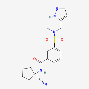 molecular formula C18H21N5O3S B2984028 N-(1-cyanocyclopentyl)-3-{methyl[(1H-pyrazol-3-yl)methyl]sulfamoyl}benzamide CAS No. 2094391-37-2