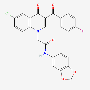 N-(benzo[d][1,3]dioxol-5-yl)-2-(6-chloro-3-(4-fluorobenzoyl)-4-oxoquinolin-1(4H)-yl)acetamide