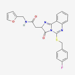 molecular formula C24H19FN4O3S B2984042 2-{5-[(4-fluorobenzyl)thio]-3-oxo-2,3-dihydroimidazo[1,2-c]quinazolin-2-yl}-N-(2-furylmethyl)acetamide CAS No. 958612-82-3