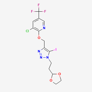 2-({1-[2-(1,3-dioxolan-2-yl)ethyl]-5-iodo-1H-1,2,3-triazol-4-yl}methoxy)-3-chloro-5-(trifluoromethyl)pyridine