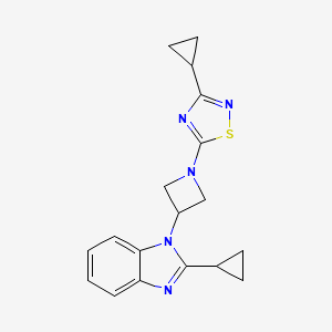 molecular formula C18H19N5S B2984053 3-Cyclopropyl-5-[3-(2-cyclopropylbenzimidazol-1-yl)azetidin-1-yl]-1,2,4-thiadiazole CAS No. 2380193-10-0