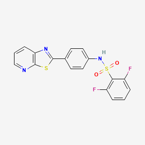 molecular formula C18H11F2N3O2S2 B2984055 2,6-difluoro-N-(4-(thiazolo[5,4-b]pyridin-2-yl)phenyl)benzenesulfonamide CAS No. 2309626-53-5