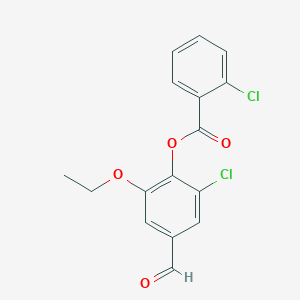 molecular formula C16H12Cl2O4 B2984061 2-Chloro-6-ethoxy-4-formylphenyl 2-chlorobenzoate CAS No. 431931-40-7