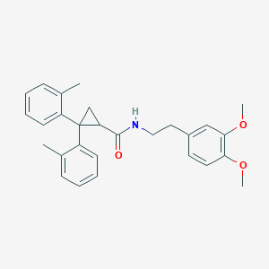 molecular formula C28H31NO3 B298408 N-[2-(3,4-dimethoxyphenyl)ethyl]-2,2-bis(2-methylphenyl)cyclopropanecarboxamide 