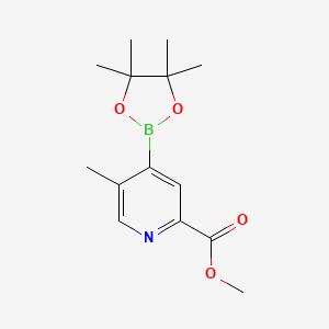 molecular formula C14H20BNO4 B2984083 5-甲基-4-(4,4,5,5-四甲基-1,3,2-二氧杂硼环-2-基)吡啶甲酸甲酯 CAS No. 1842396-18-2